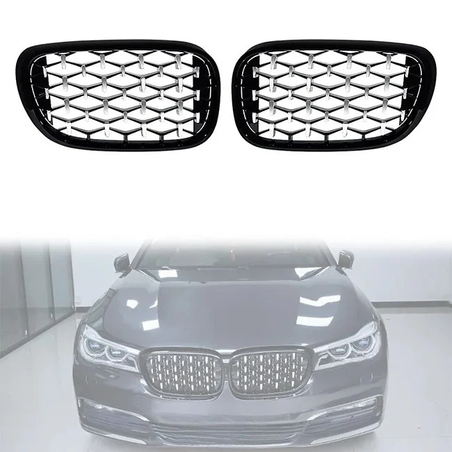 15-19 Diamond Chrome Black for BMW 7 Series Accessories ABS Grill G11/G12 2015-2019 Front Bumper Grille