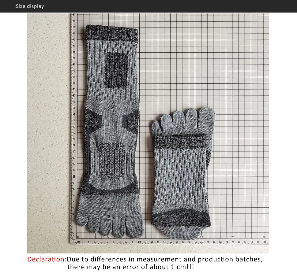 Sport-Zehensocken, Kompressions-Laufsocken, atmungsaktiv, schweißabsorbierend, bequem, dick, strapazierfähig, für Outdoor-Fitness, 5-Finger-Socken – Detail 7