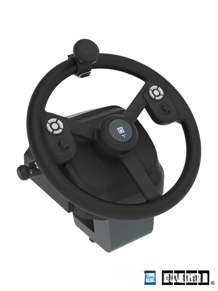 Simulation farm game steering wheel is compatible with wired connection of WIN10 11 simulator equipment.