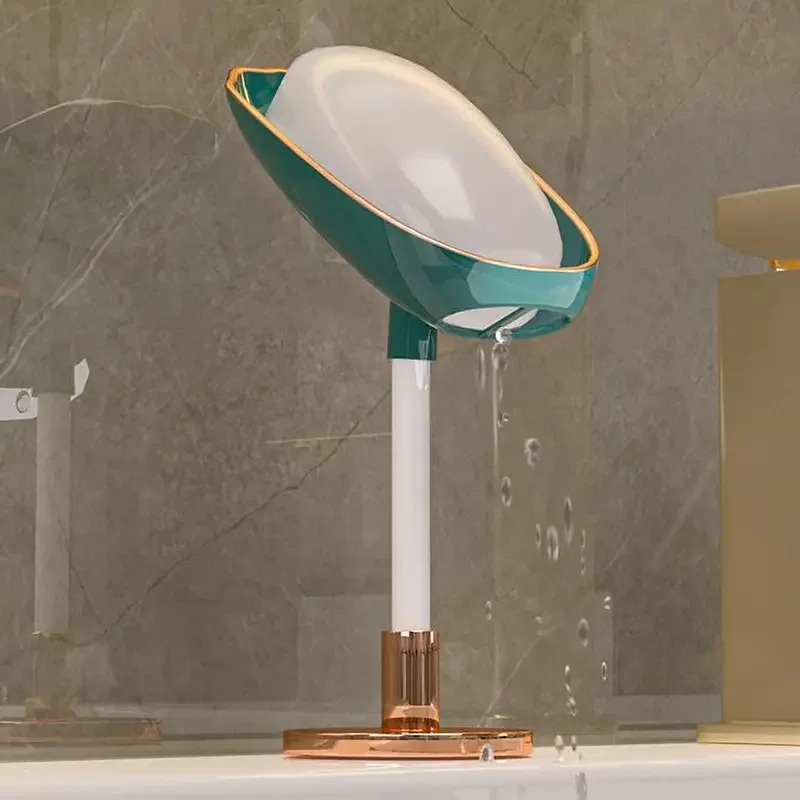Wall Mounted Non-perforated Draining Soap Dish Toilet Household Light Luxury Soap Shelf Tray Soap Storage Rack Bathroom Supplie