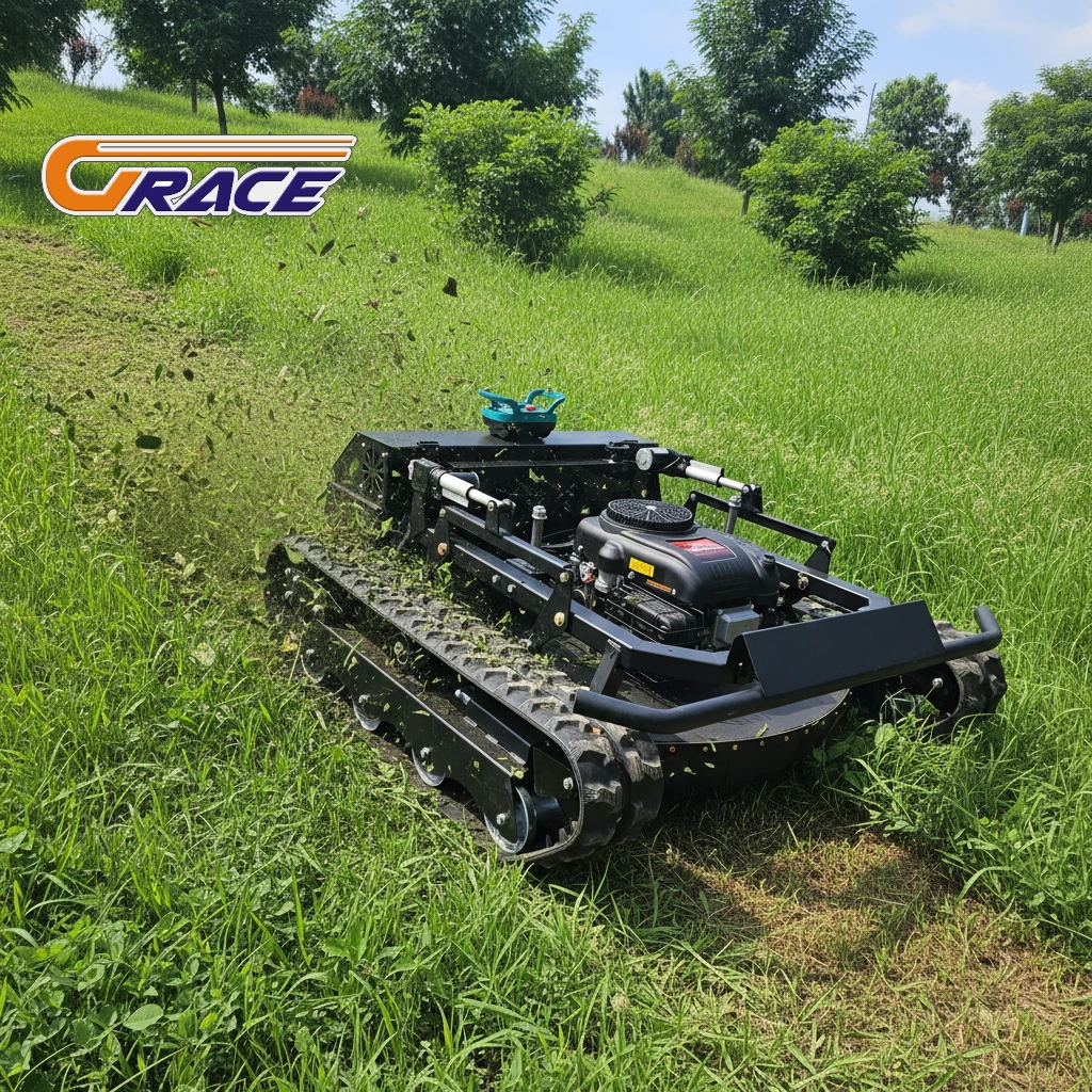 

Tracked Lawn Mower Remote Control for Orchard Slope Muddy Land Farm