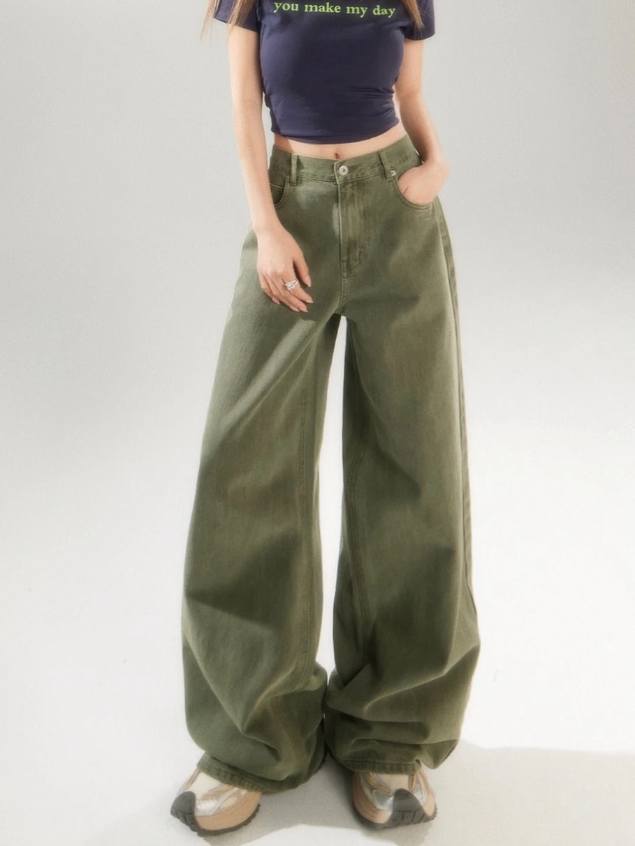 

ZHISILAO New Loose Jeans Women Solid Casual Y2K Baggy Wide Leg Full Length Denim Pants Spring Summer 2025 Streetwear