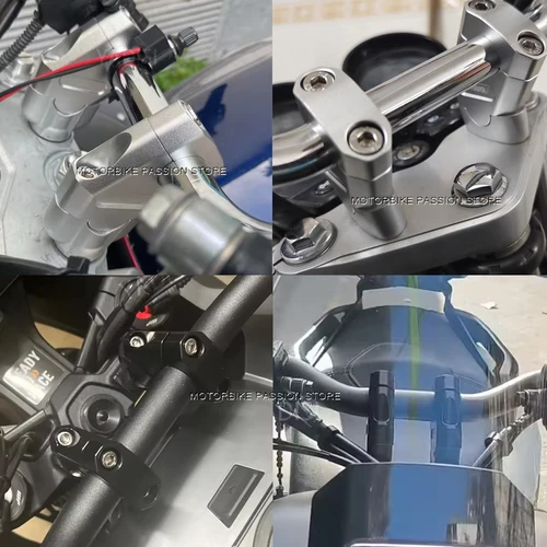 Imagen 2 del producto Para TRK502X TRK 502 TNT135 TNT25N Trail TRK accesorio de motocicleta abrazadera elevadora de manillar CNC barra de elevación extensión adaptador montaje