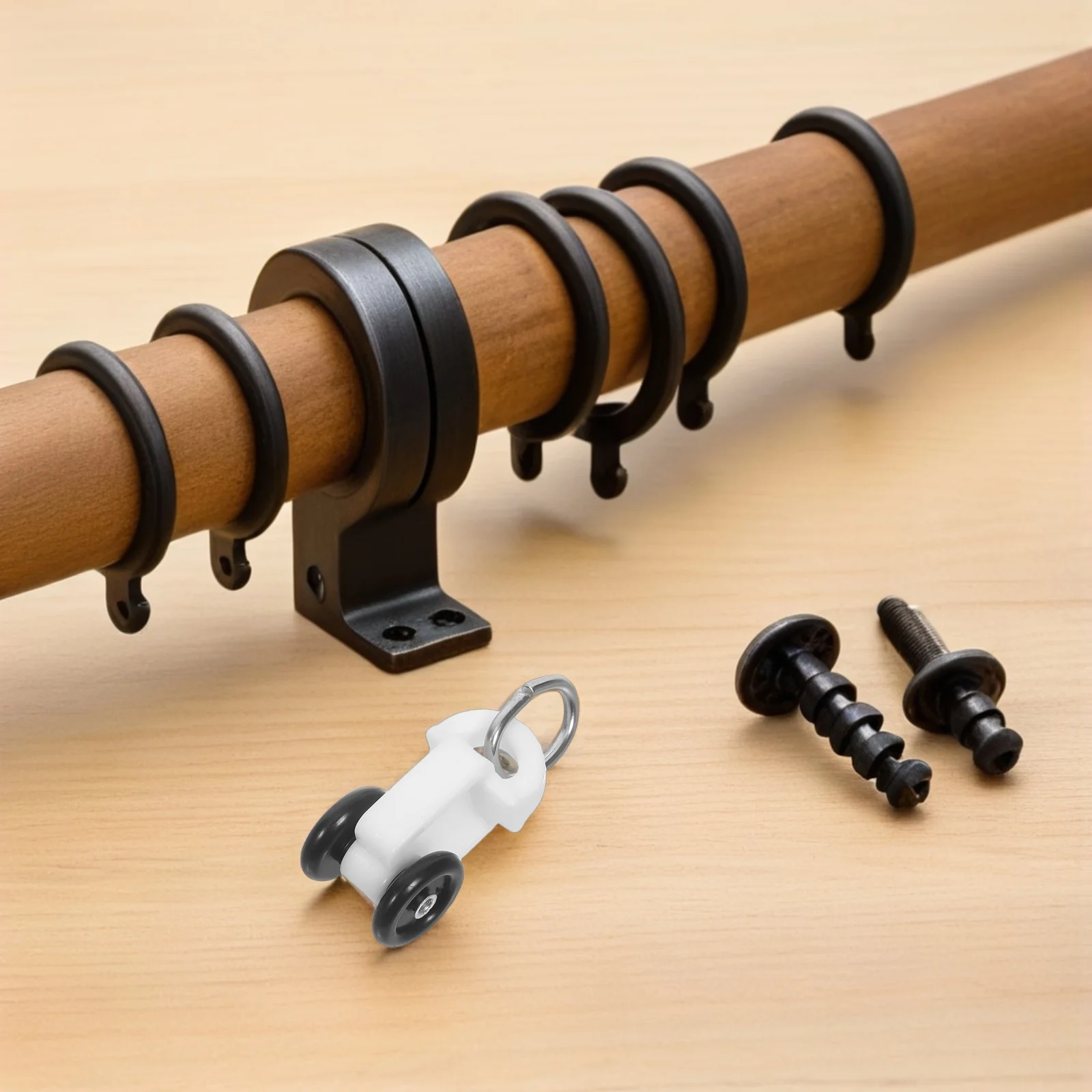 

100Pcs Curtain Track Rollers Silent Operation with Twin Wheeled Carriers for Easy Glide Modern Decor Ceiling Curtain Track