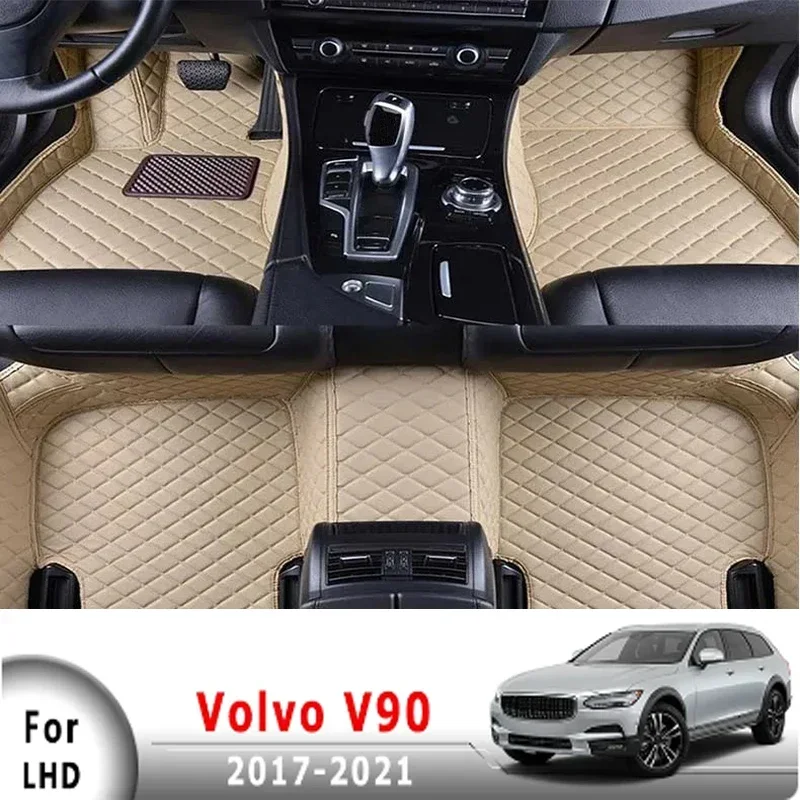 deal 3D Car Floor Mats For Volvo V90 V 90 2017 2018 2019 2020 2021 Auto Interior Carpets Automobiles Accessories Waterproof Foot