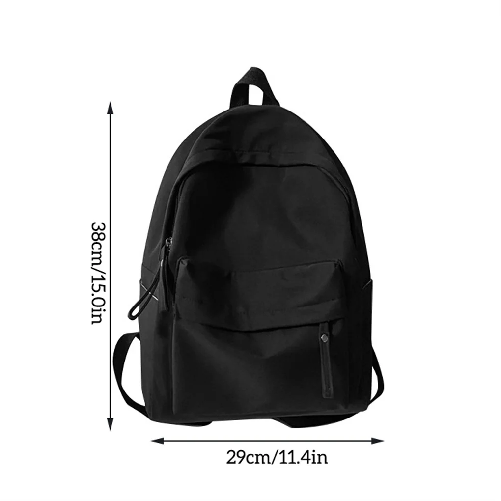 Nylon Backpack Solid Color Large Capacity Cute Laptop Tablets Shoulder Bag Teens Schoolbag Camping Female Gifts