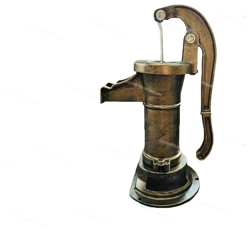 Cast Iron Old Fashion Manual Hand Water Pump Household Well Hand Pressure Pump Outdoor Garden Kindergarten Drawing Equipment