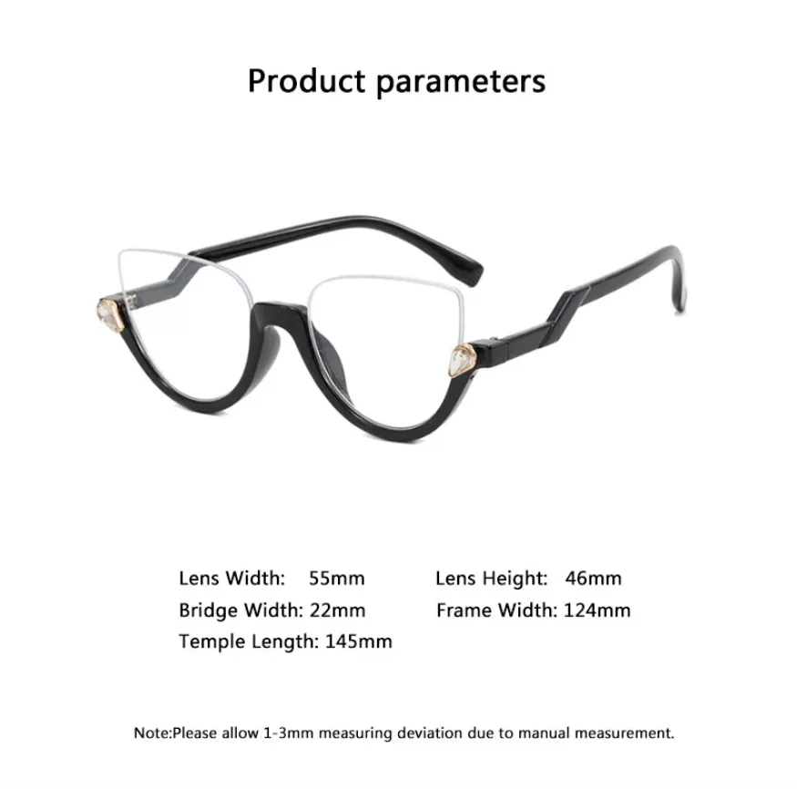하프 프레임 고양이 눈 빈티지 포토 크로 믹 근시 안경 여성 근시 안경 색상 변경 야외 선글라스