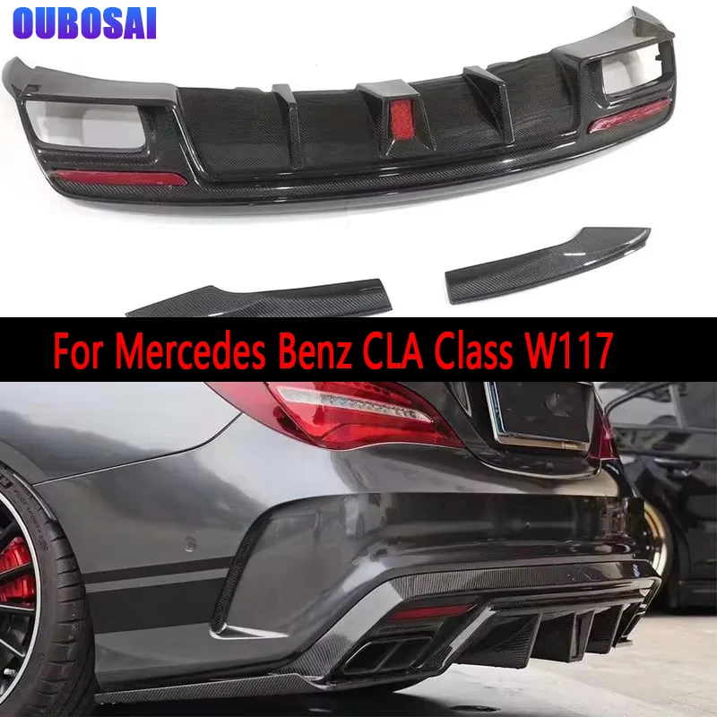 

Для Mercedes Benz CLA Class W117 CLA45 200 260 PAK стиль углеродное волокно автомобильный задний бампер диффузор задние сплиттеры спойлер задняя губа