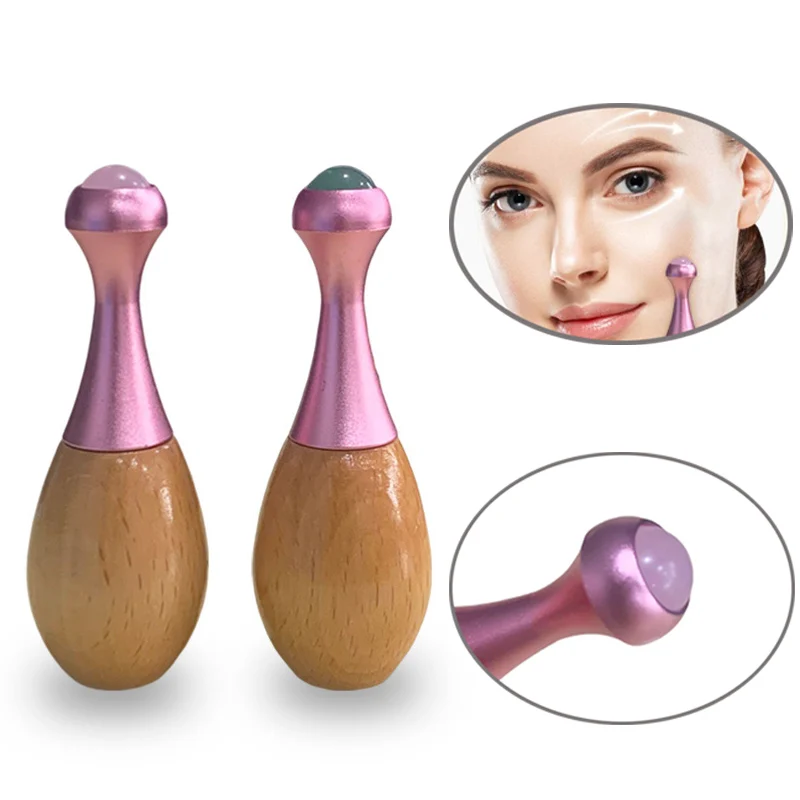 Gourd-shaped natural jade roller, jade anti-wrinkle lifting facial beauty body care massage tools for face eye massager