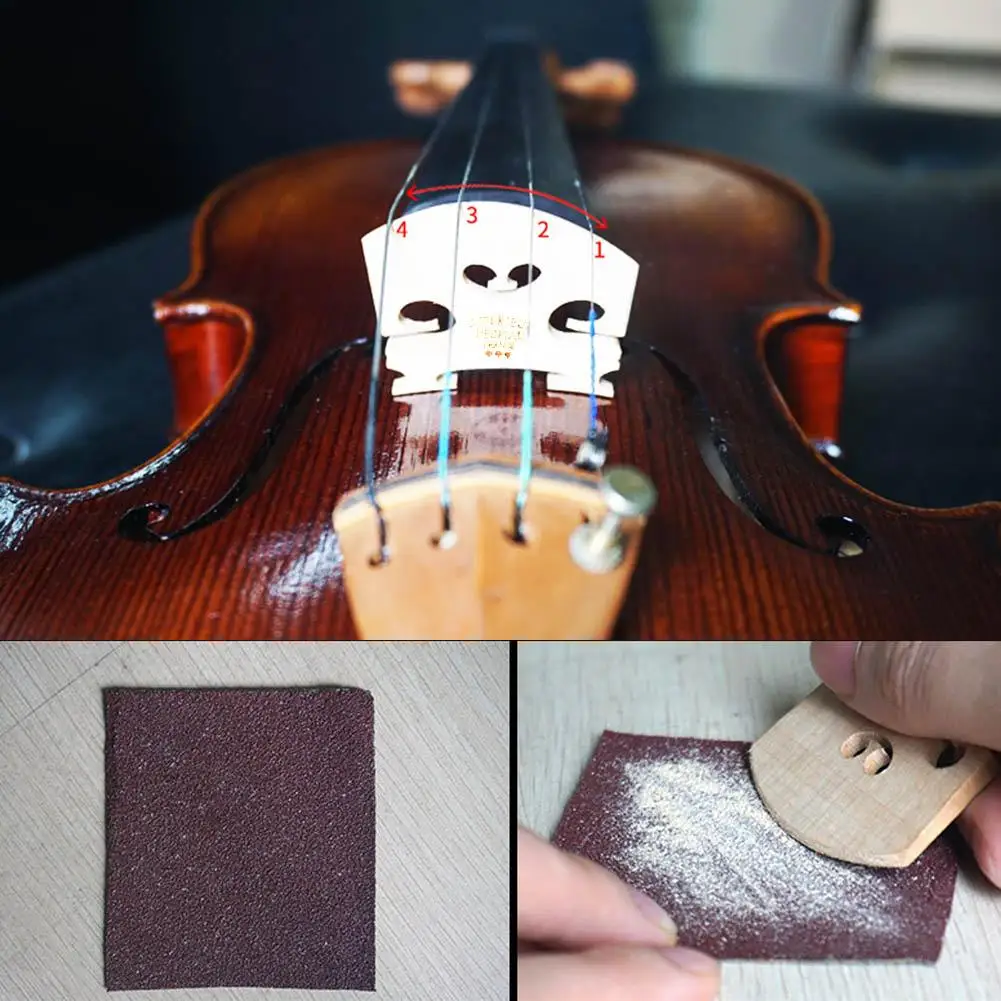 4er-Set Violinbrücken aus Ahornholz für 4/4-3/4 Größe Instrumentenzubehör Violinsaiten Brückenteil Werkzeuge 50 x 40 x 5 mm – Detail 9