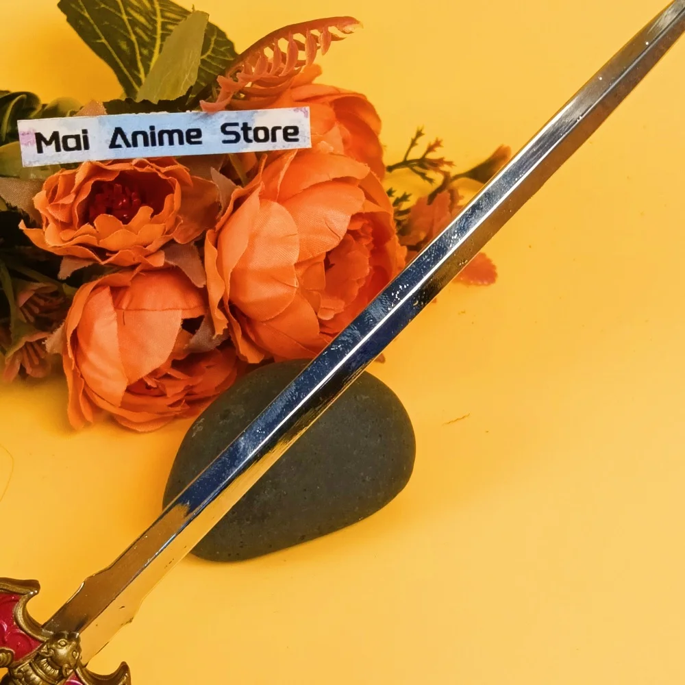 8.6in metal chinês antigo katana lâmina vermelho anime ninja faca espada tamanho real japonês katana original samurai sabre brinquedo presente
