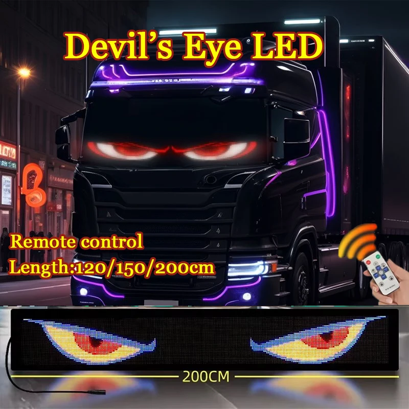 

Devil's Eye Truck Windshield Flexible Led Eye Animation Display Remote Control Graffiti Scrolling Stick up Text Board Windshield