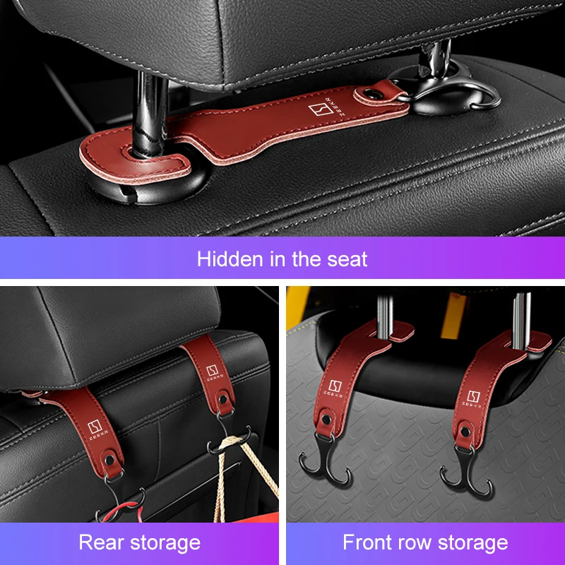 Car Headrest Hook Hanger for Bags For Zeekr X 7X 001 007 009 EV 2021-2025 Krypton MIX Auto Seat Back Hooks Storage Accessories