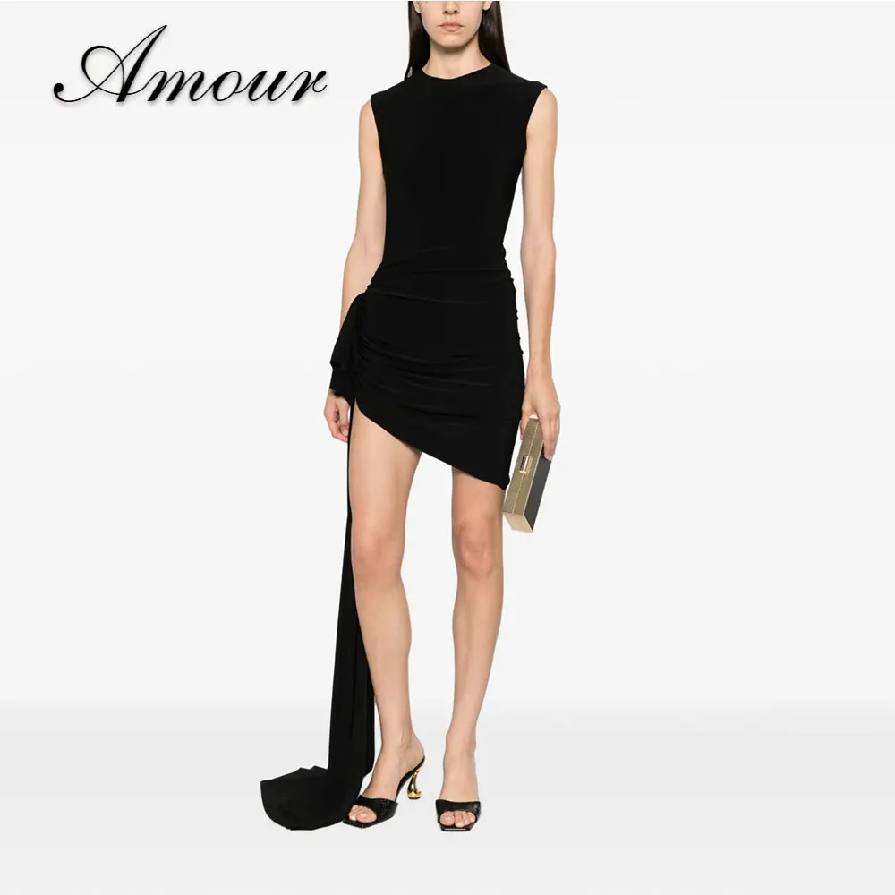 vestido-de-coctel-formal-de-jersey-elastico-negro-personalizado-amour-sin-mangas-cuello-redondo-fruncido-lateral-abertura-asimetrica-mini-vestido-de-fiesta