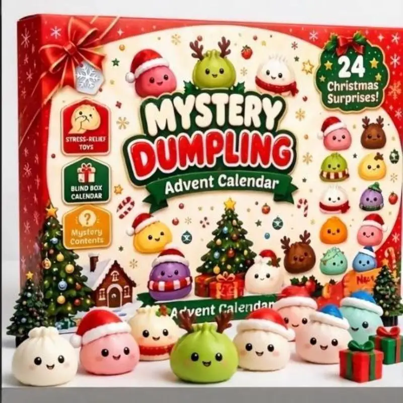 Soft Bun Squeezing Mud Christmas Advent Calendar DIY Stress Relief Kids Festival Surprise Present