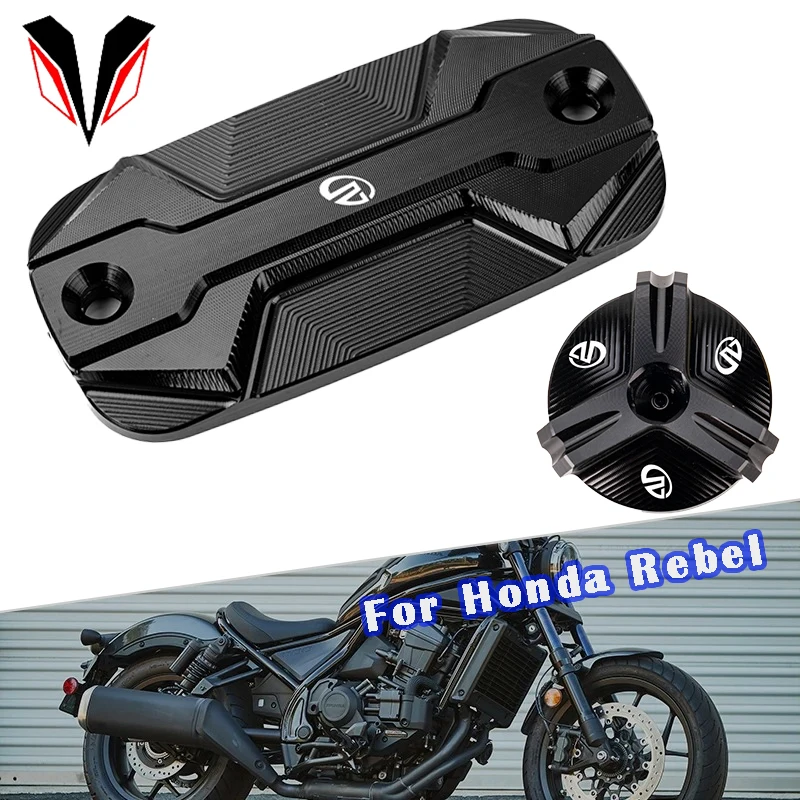 

For HONDA REBEL 1100 500 300 CMX 1100 300 500 Motorcycle CNC Front Brake Reservoir Fluid Cover Cap Engine Oil Plug Accessories