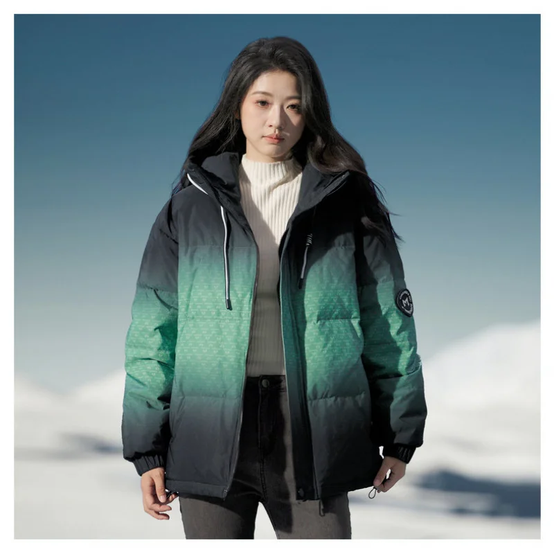 Winter warm down jacket men's and women's fashionable outdoor high-end windproof waterproof fleece-lined cold-resistant coat