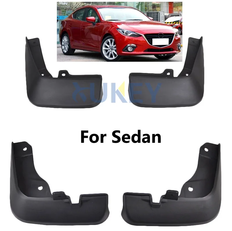Front Rear Molded Mud Flaps For Mazda 3 (BM) Axela 4-Door Sedan 2014-2017 Mudflaps Splash Guards Mud Flap Mudguards 2015 2016