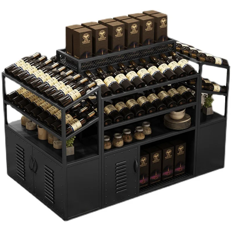 

Tieyi Zhongdao red wine cabinet commercial winery supermarket wine rack display floor-to-ceiling industrial style