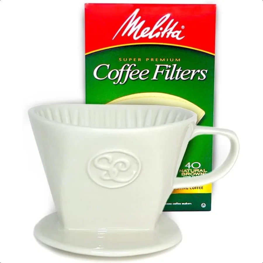 

Керамическая кофеварка с 40 фильтрами Melitta. Элегантная капельница для кофе на одну порцию для насыщенного приготовления кофе.