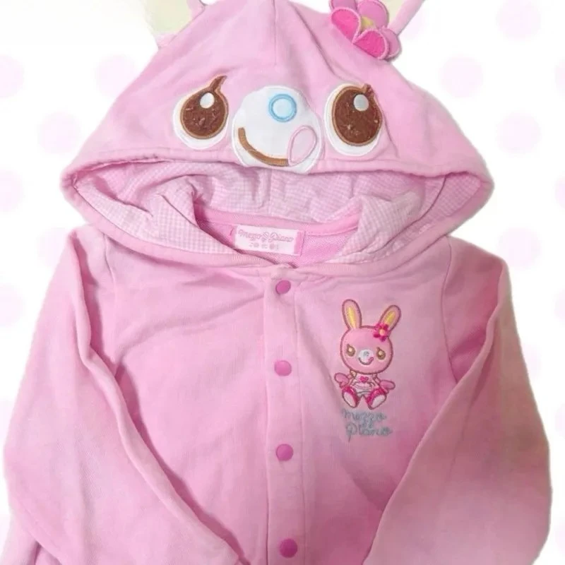 معطف ياباني لطيف مطرز على شكل أذن أرنب مع غطاء للرأس ثقافة فرعية Kawaii Y2k معاطف عصرية غير رسمية ملابس نسائية Ropa Mujer #3