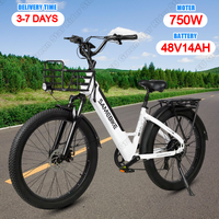 SAMEBIKE RS-A01 Plus Electric Bicycle 750W Motor 48V14AH Battery Aldult Electric Bicycle 26 Inch Tire Two Seat Electric Bicycle