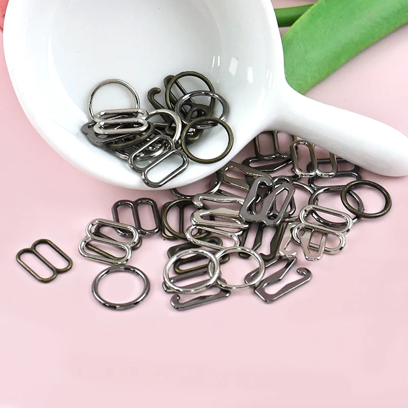 

50Set(150P) 6-20mm Meetee Bra Metal O Ring Buckle Underwear Bikini Adjust Slider Clasp Clothes Connect Hook DIY Sewing Accessory