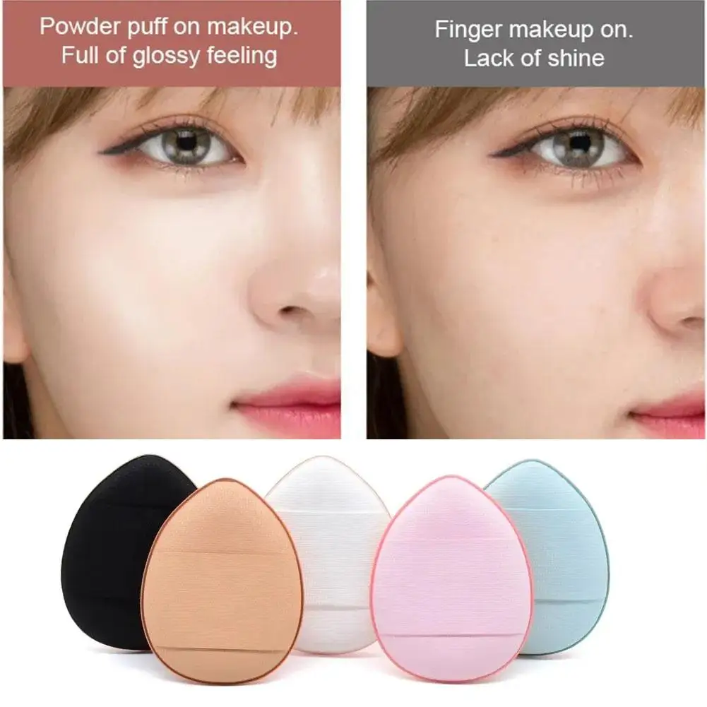 สุ่ม 1 ชิ้น Mini Finger Puff Foundation Powder รายละเอียด Face Blend คอนซีลเลอร์ครีมอุปกรณ์เสริมฟองน้ําแต่งหน้าเครื่องสําอางค์ Make Q1F0