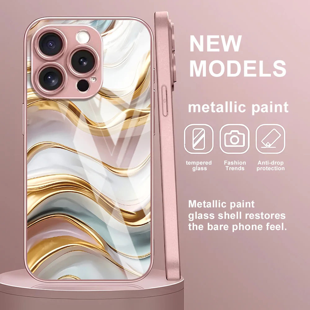 Стеклянный чехол с волнистым узором для Samsung A55 5G A56 A17 A16 A26 A36 A33 A34 A35 A54 A53 A25 A13 A15 S24 Ultra S25 S23 S22 Plus Чехлы