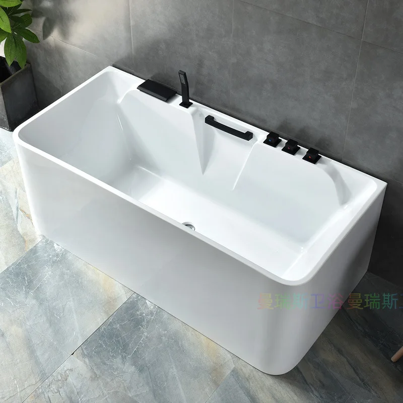 Independent bathtub with handrails Hardware Three group edges Adult bathroom Bath acrylic