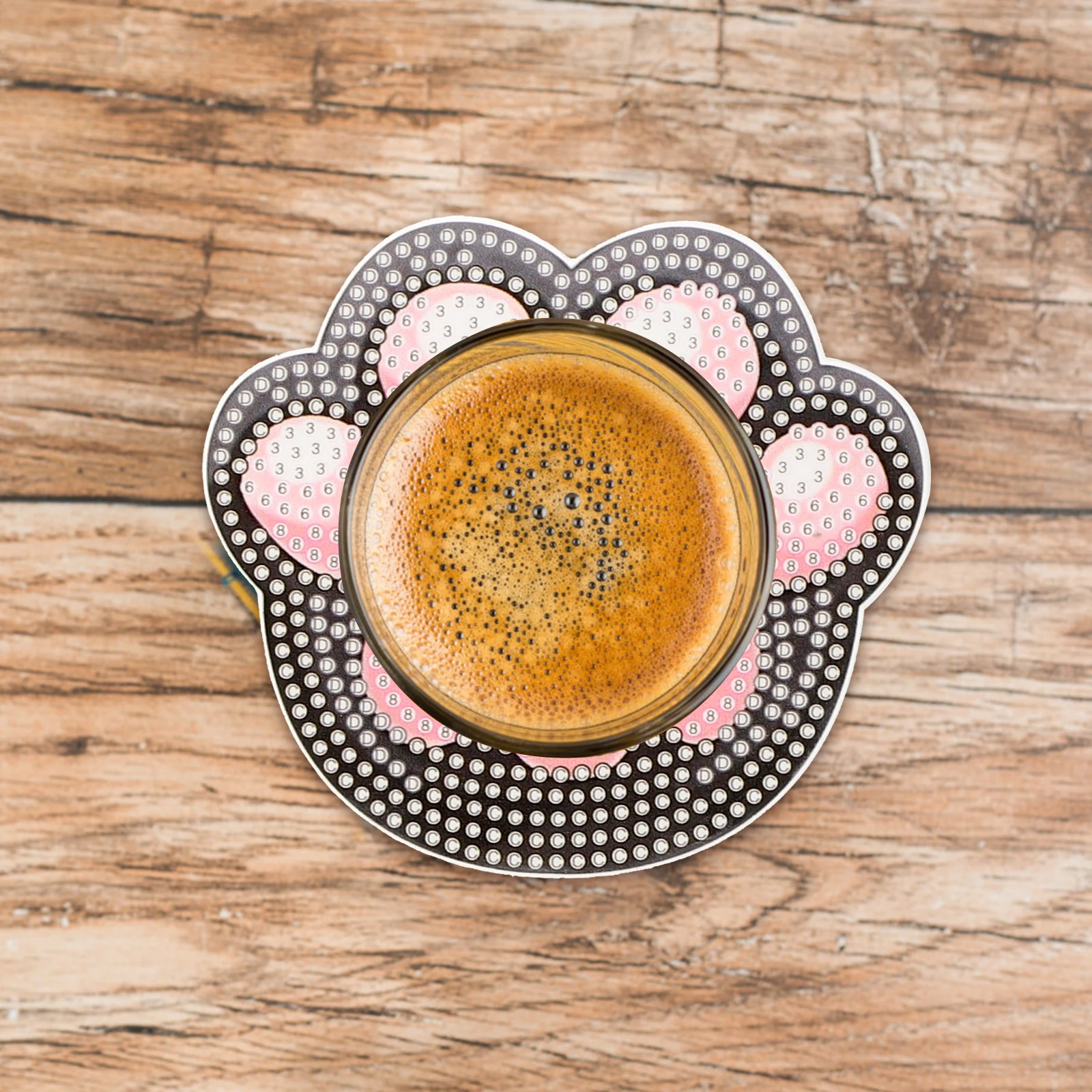 

Cat Paw Coaster Kits Simple DIY Drawing Round Cup Mat Aesthetic Colorful Anti Scalding Heat Insulation Drink