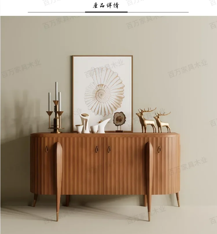 Modern simple wood solid wood living room porch cabinet locker opposite door log color advanced sense customizable furniture