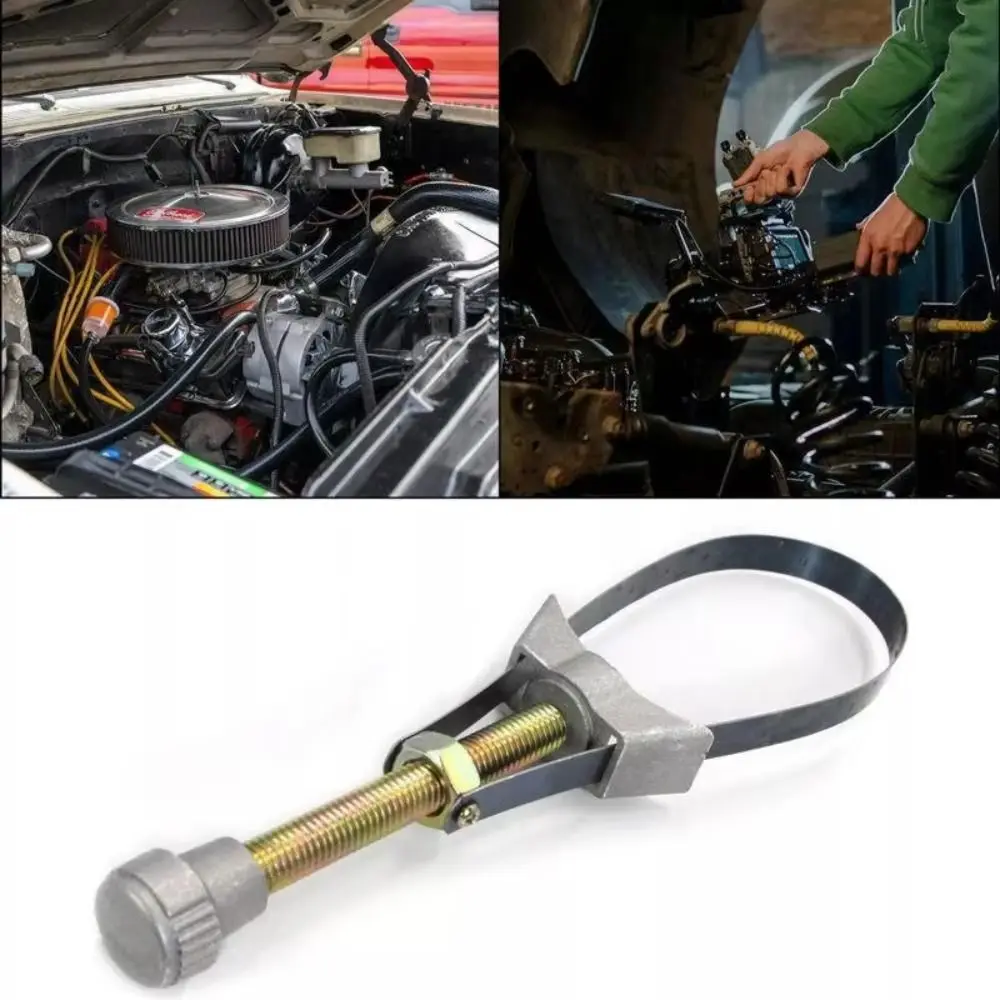 Heavy Car Oil Filter Wrench Adjustable Strap Effortless Oil Filter Removal Tool High Torque Durable Oil Filter Removal Wrench