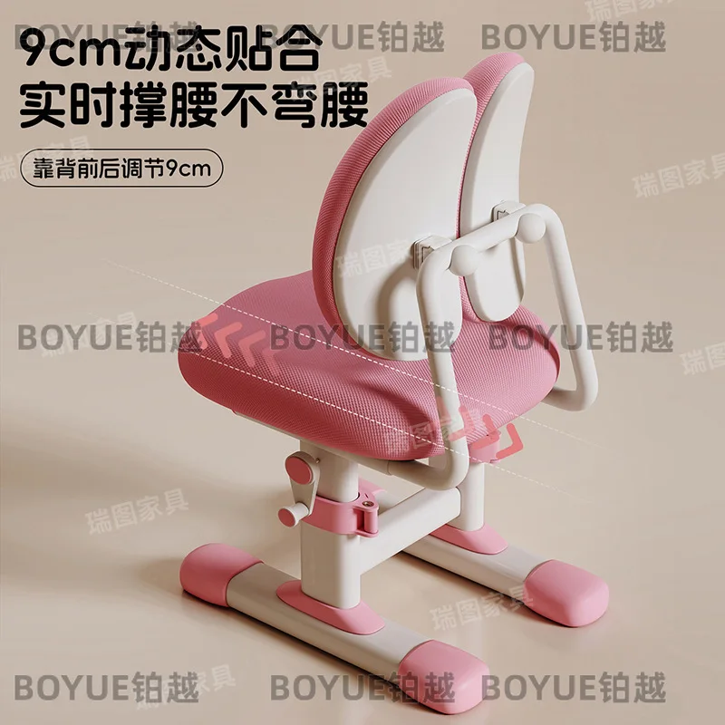 Children's study tables and chairs primary school students' home writing chairs correct sitting posture, desk chairs view 5