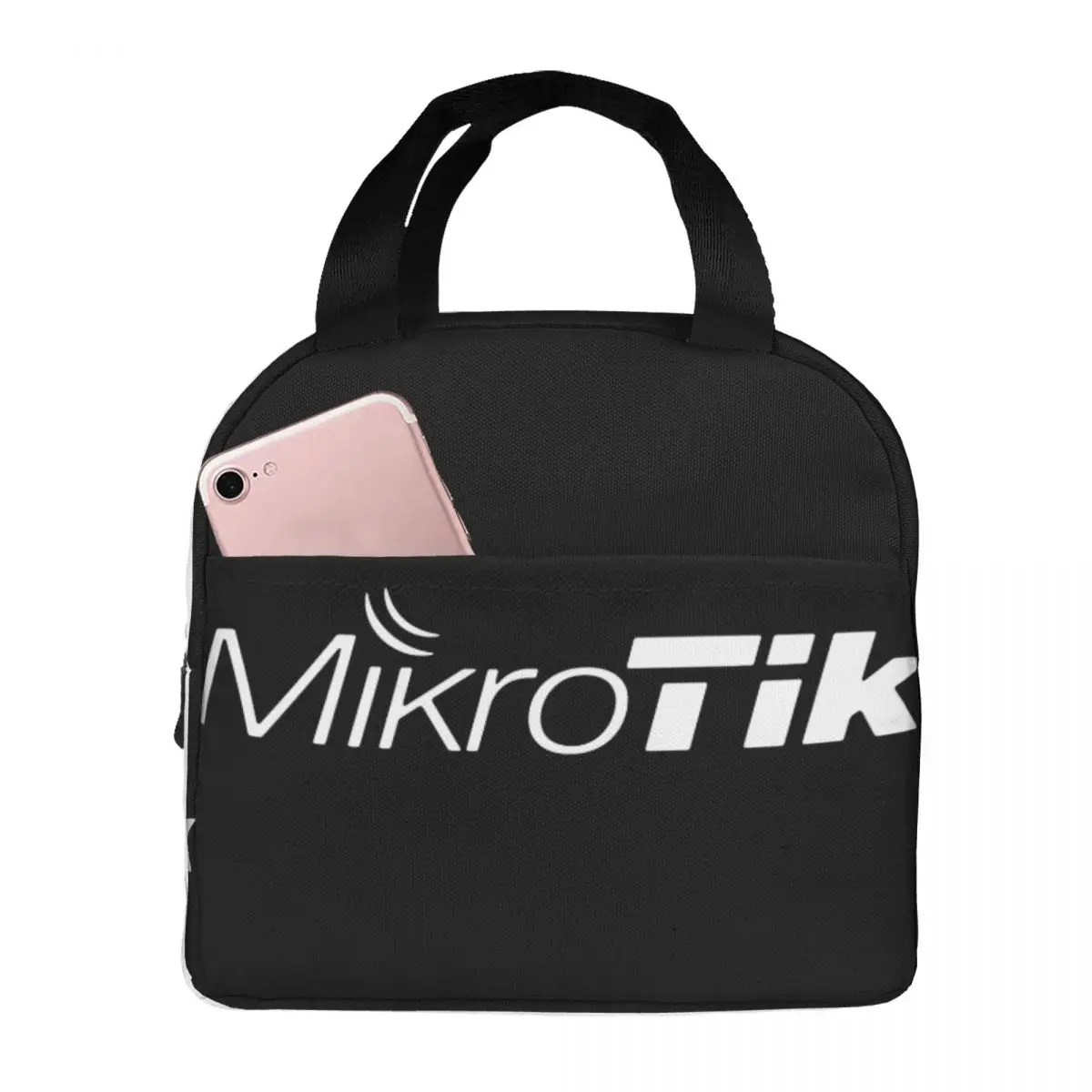 Mikrotik Logo Lunchtas Unisex Draagbare Koeler Geïsoleerde Lunchbox Food Bento Box