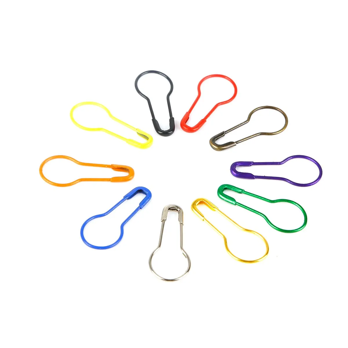 100Pcs Cucurbit Pear Shaped Metal Safety Pin