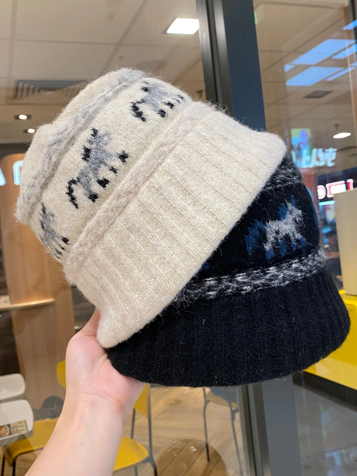 retro-knitted-woolen-hat-women's-autumn-winter-warm-versatile-large-head-circumference-fisherman's-cap-ear-protection