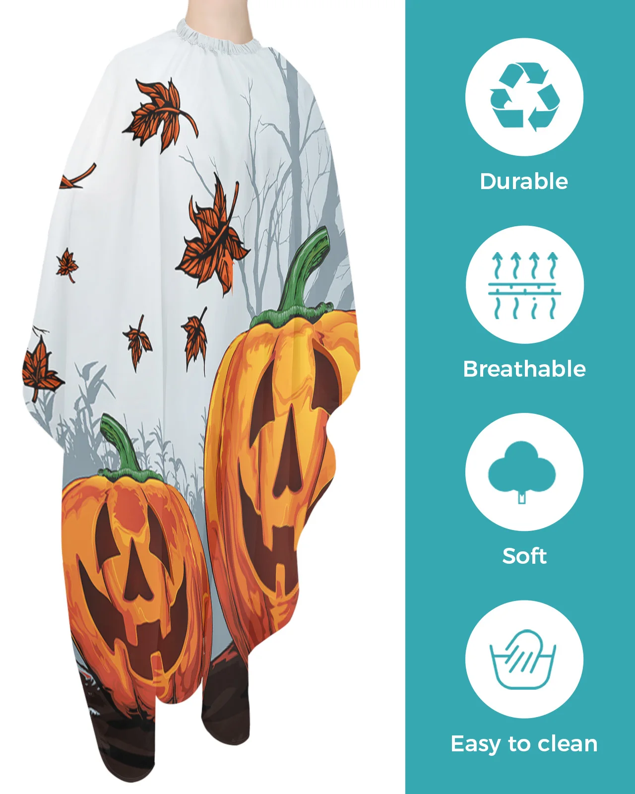 Halloween Pumpkin Leaves Dead Branch Hairdressing Waterproof Apron Hair Cutting Barber Apron Salon Cape Haircut Cloth