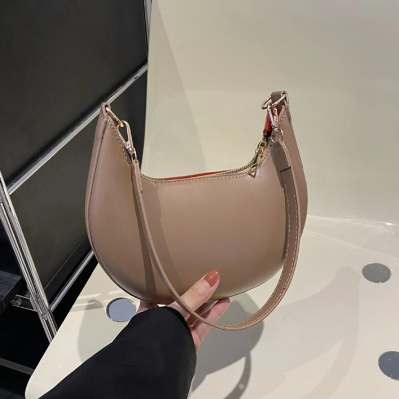 Minimalist Crescent Shoulder Bag Thin Strap Ladies Fashion Underarm Crossbody Purse Daily Work Dating Casual Women's Single Bag
