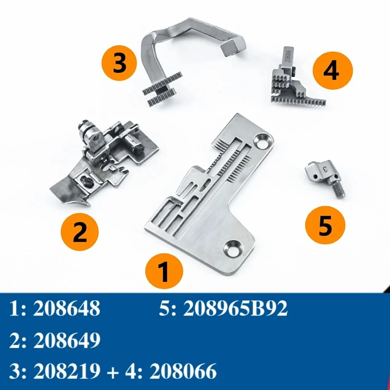 Gauge Set For 6 Thread Overlock Sewing Machine Fit Pegasus M732-354 M732-355 Needle Plate 3mm 208648 Feed Dog 208219 208066