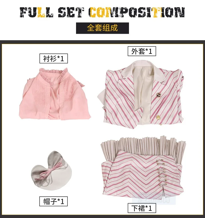 Disfraz de cosplay de Glinda, Halloween, Navidad, juegos de rol, cómic, personalizado, Mooyiyi, nuevo disfraz de rayas de Glinda 2025