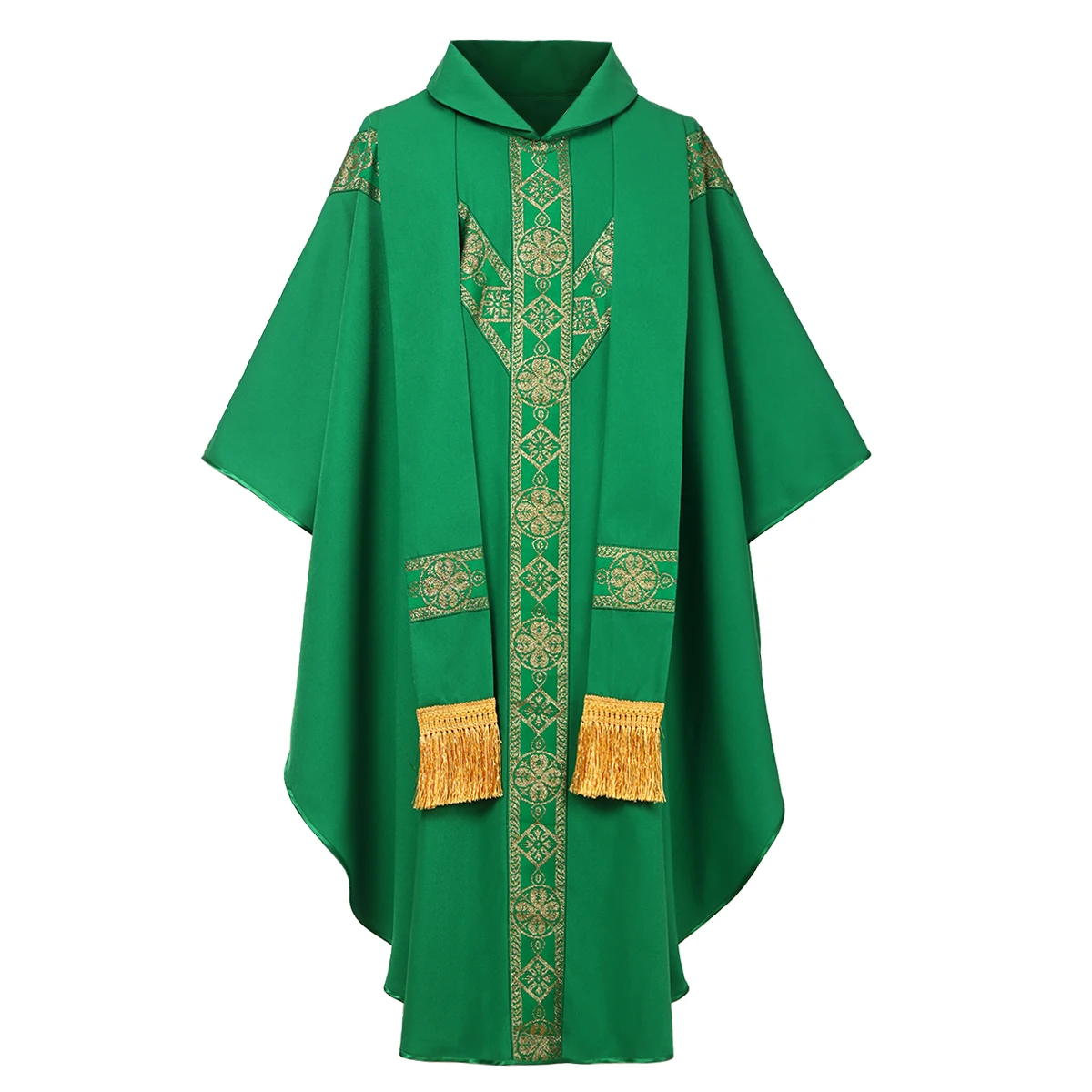Halloween Priester Chasuble Katholische Kirche Pater Messegewänder Robe mit Quaste Geistlichen Robe – Detail 12