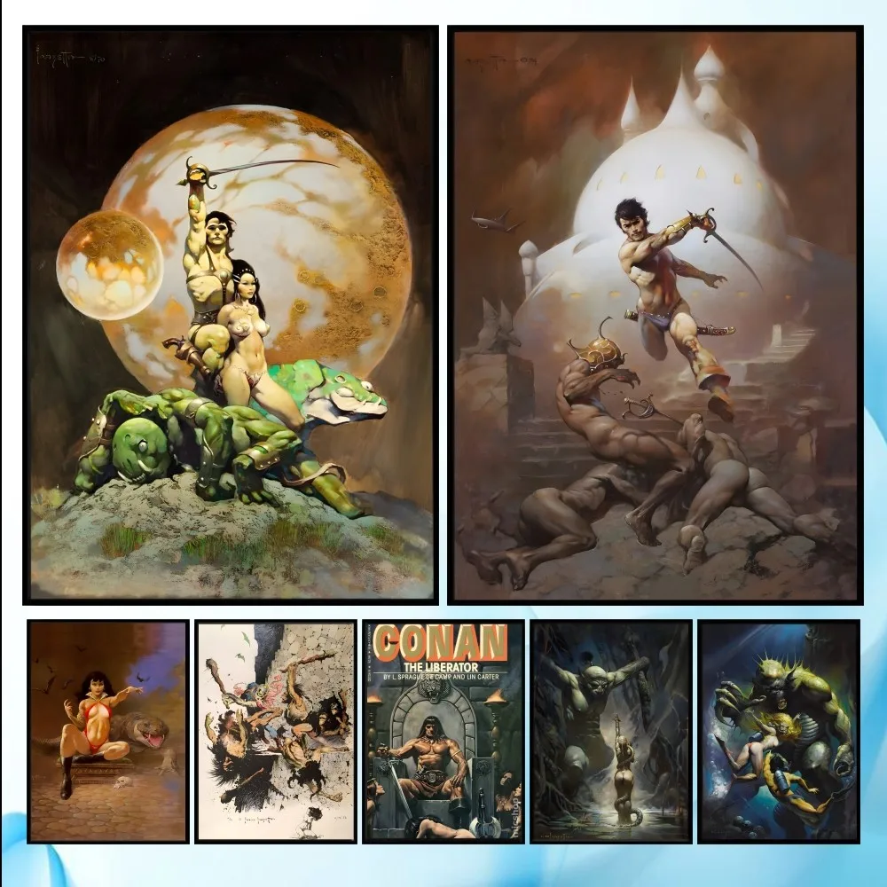 ملصق فني من فرانك فرازيتا عالي الدقة على الحائط اللاصق المقاوم للماء وغرفة المعيشة المنزلية وغرفة النوم والديكور الجمالي