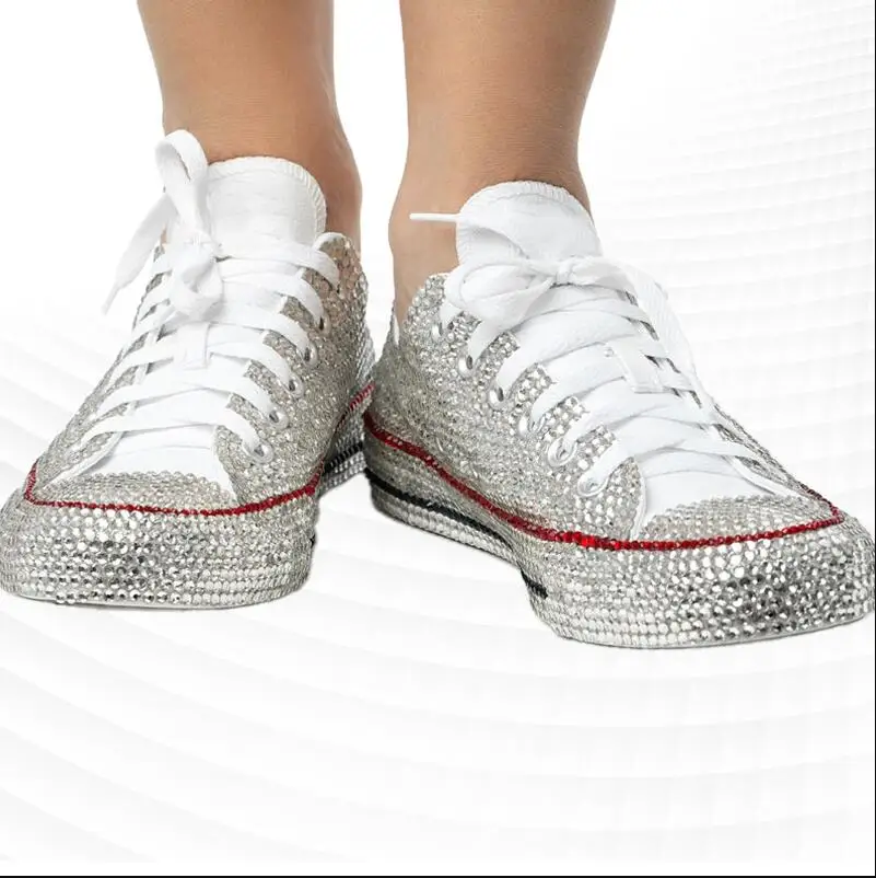 Custom rhinestone all-pack all-match comprehensive sports leisure training walking shoes large size 35-46