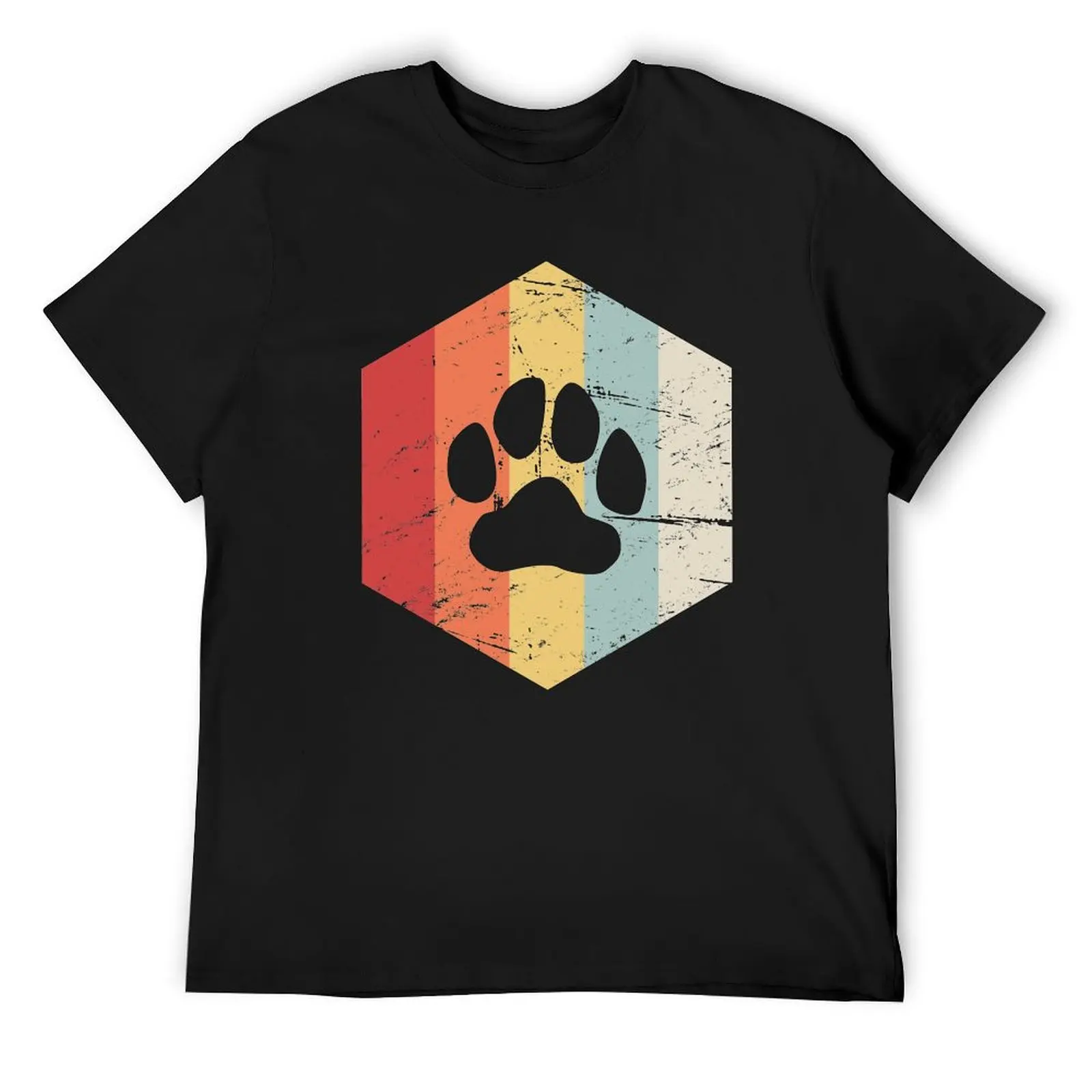 

Retro Vintage Furry Paw Print T-Shirt custom t shirt anime t shirts customizeds oversized t shirt men