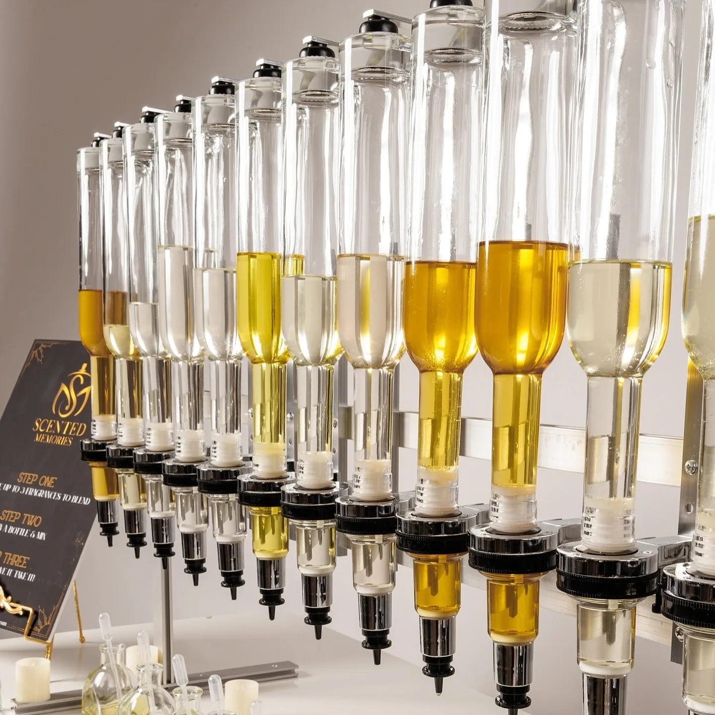 

12 Heads Perfume Dispenser Bar Set Whole Store 6 Heads 8 Heads Perfume Display Bar Rack for Perfume Filling Machine