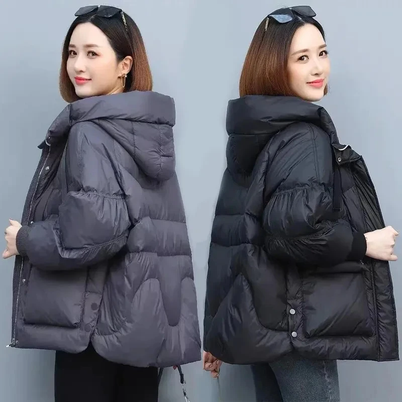 Winterkleding Vrouwen Basic Jassen Warme Dikke Dons Katoenen Jas Vrouwelijke Korte Capuchon Mode Gewatteerde Katoenen Jas Parka C40