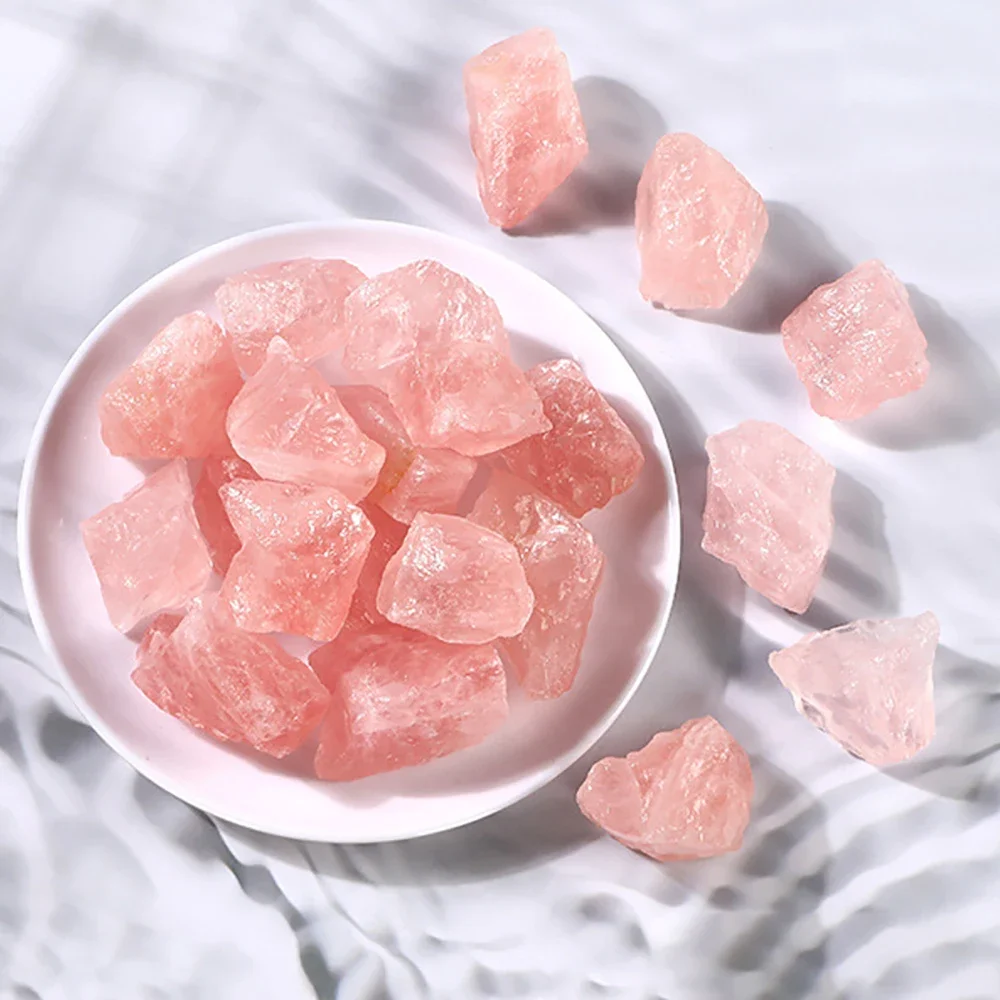 100% Natural Rose Quartz Mineral Specimen High Quality Pink Crystal Healing Irregularly Shaped Good-looking Raw Stone Decoration