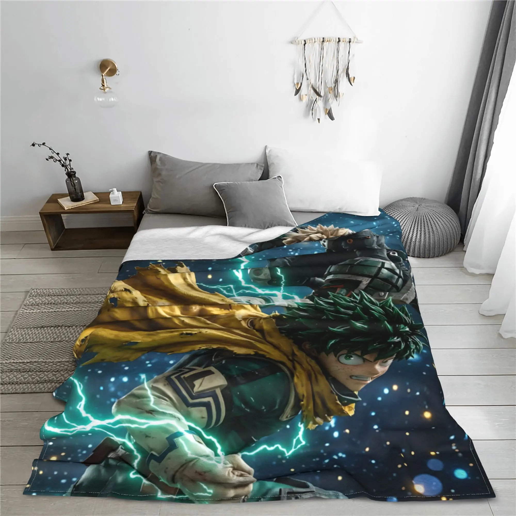 1PC Home Izuku Midoriya  Blanket Throw Super Cosy Plush Living Room Sofa